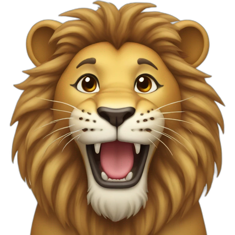 Smiling lion with heart-eyes emoji