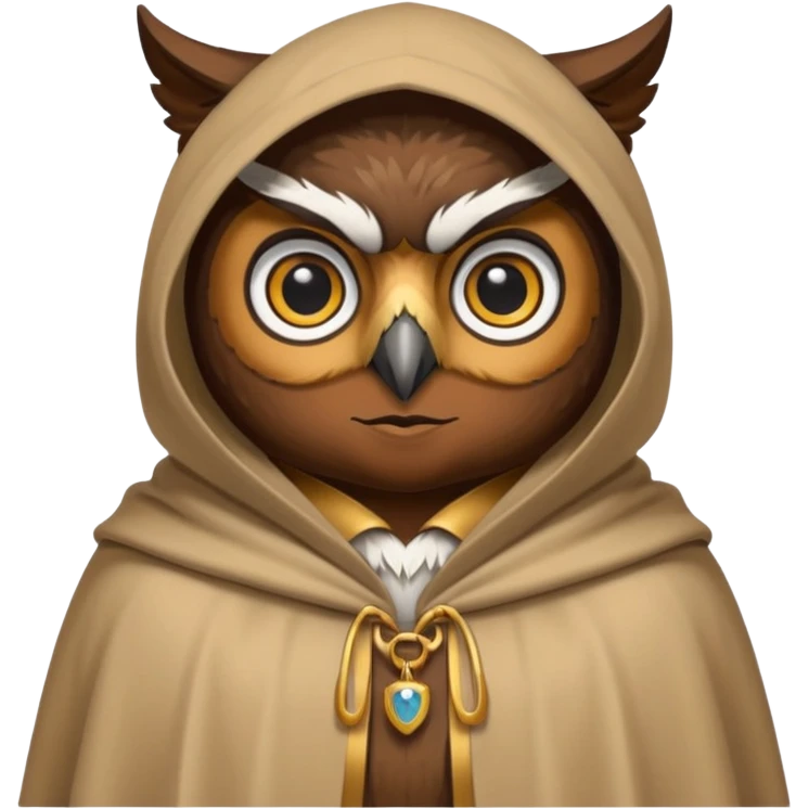 dark owl in beige cloak emoji