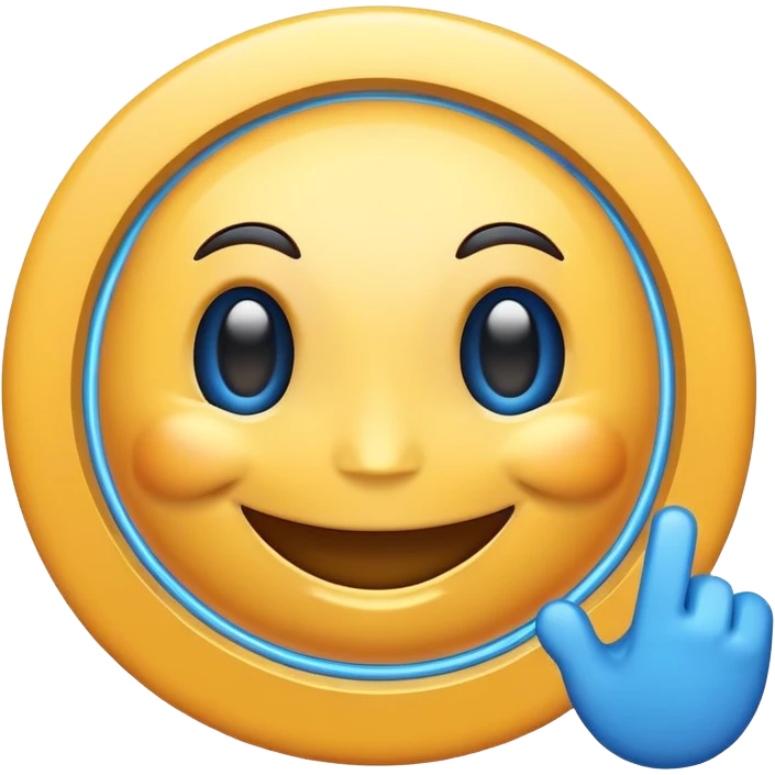 buffering symbol with a smiling face in the center emoji