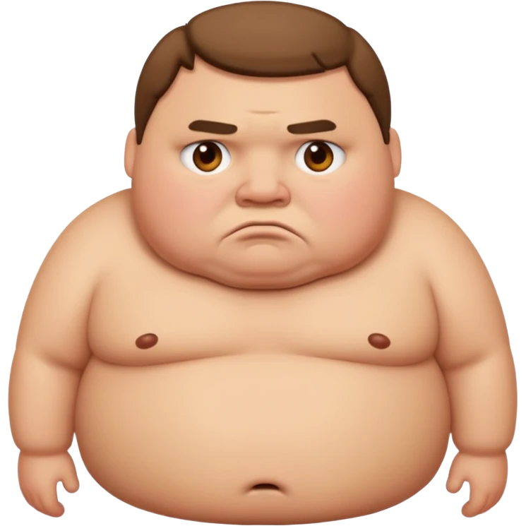 Cartoon fat guy sad emoji