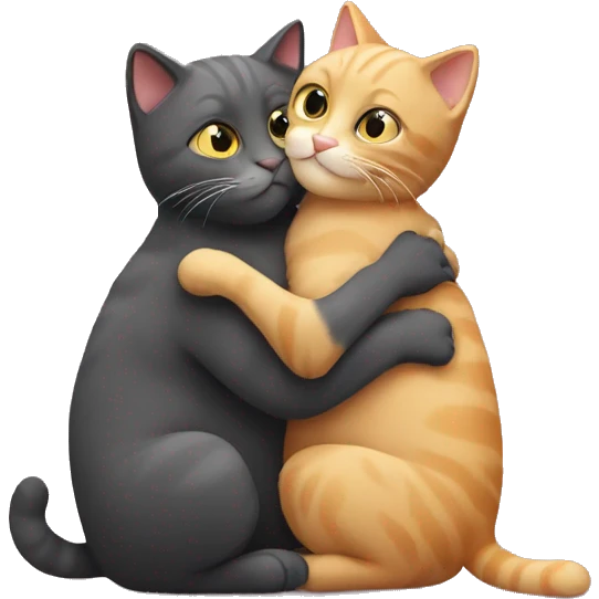 cat hugs another cat  emoji