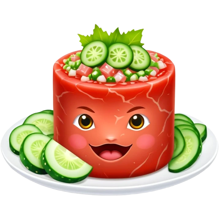 Ahi tuna tartare with cucumber  emoji