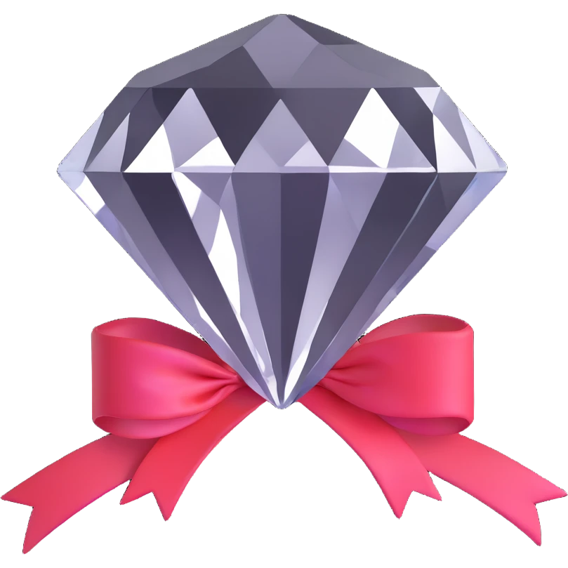 diamond with ribbon emoji