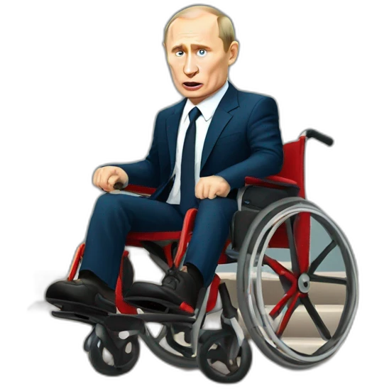 Furious vladimir putin wheelchair on stairs emoji