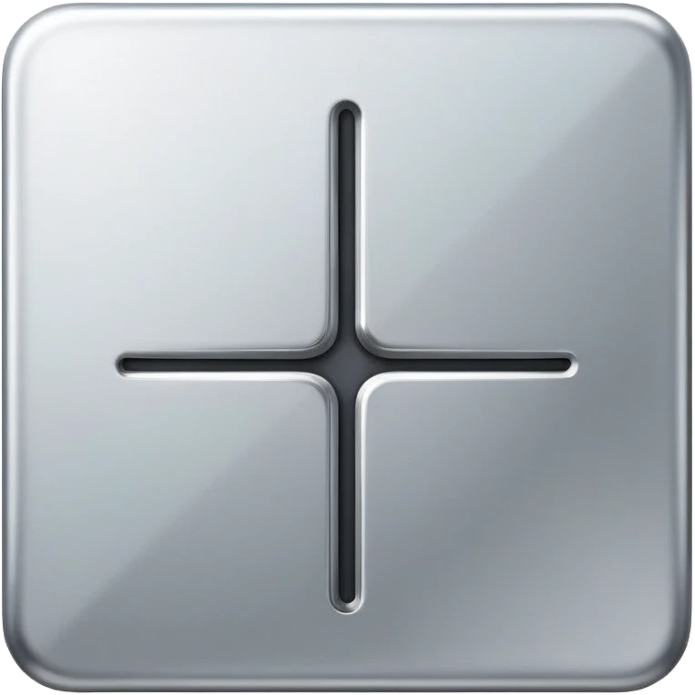 simmetry square, icon, silver iron, smooth in the middle emoji