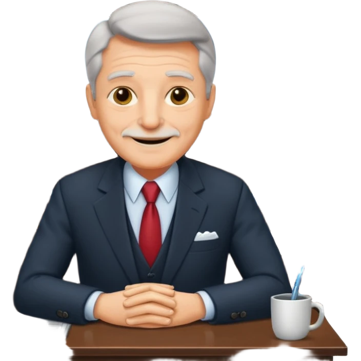 happy old boss in his office emoji