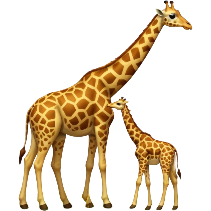 High resolution giraffe with its baby emoji