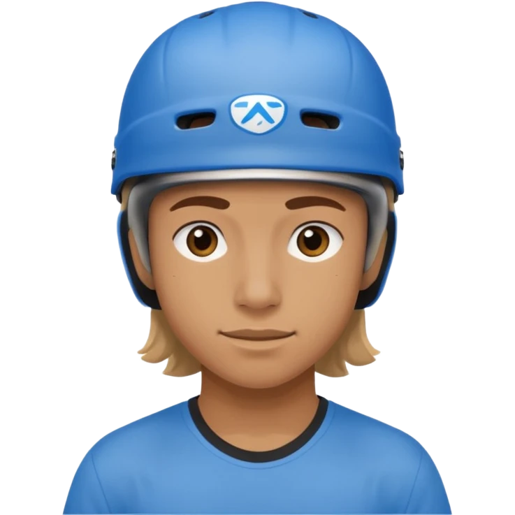 Skater with blue helmet emoji