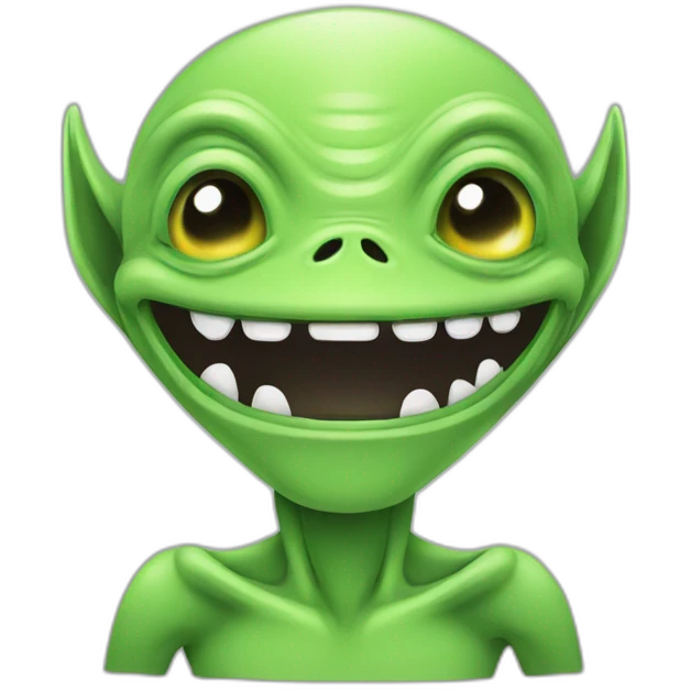 happy alien, flat 2d vector emoji