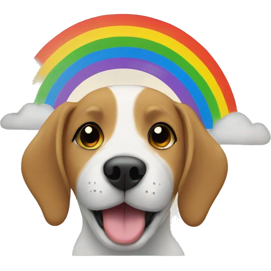 rainbow with dog emoji
