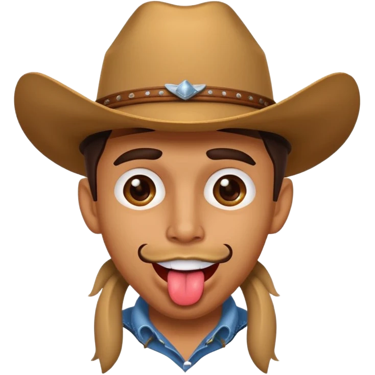 cowboy face sticking tongue out😛 emoji