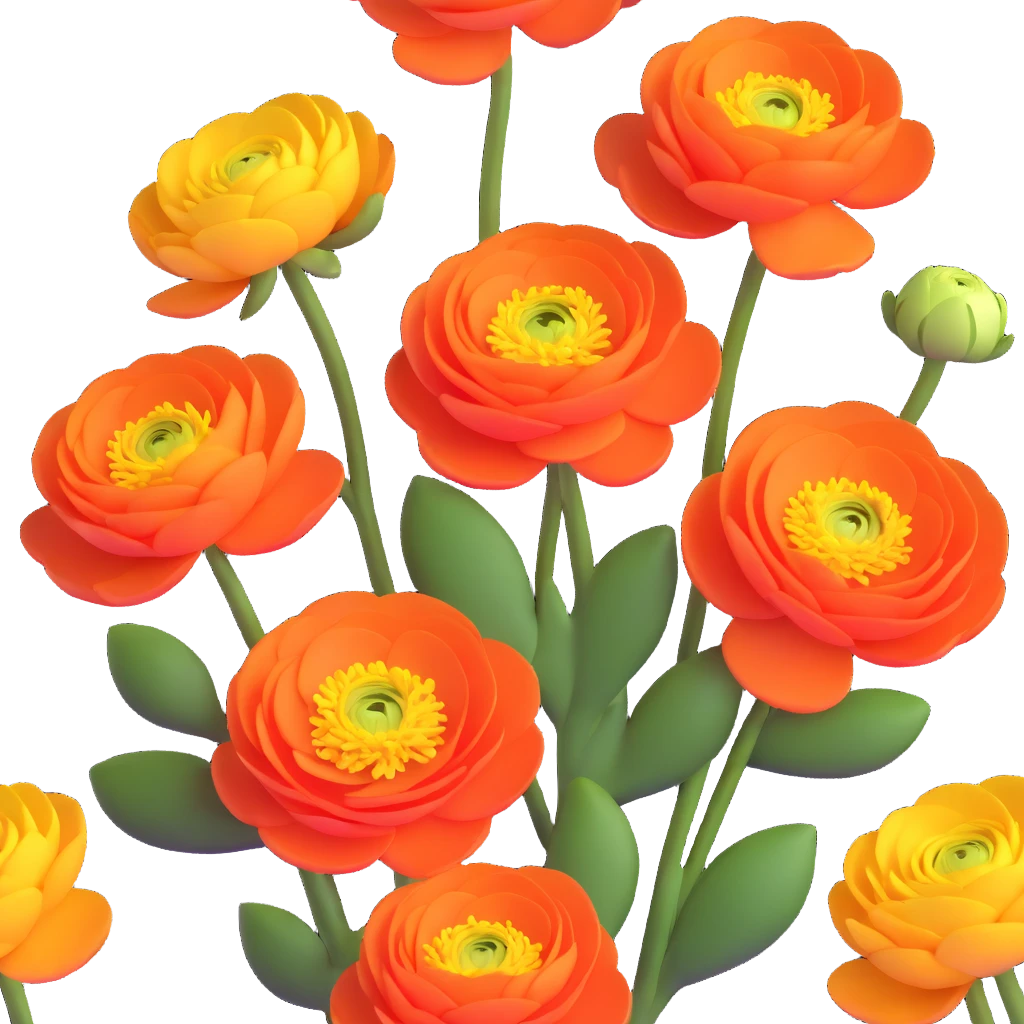 elegant ranunculus flower in full bloom emoji