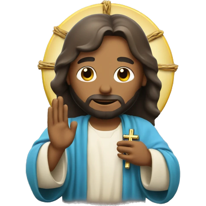 jesus holding rosary beads and praying to them emoji