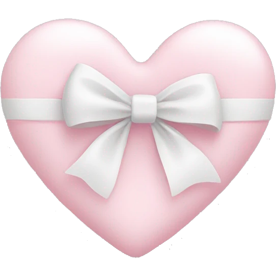 Pastel pink heart with white bow emoji