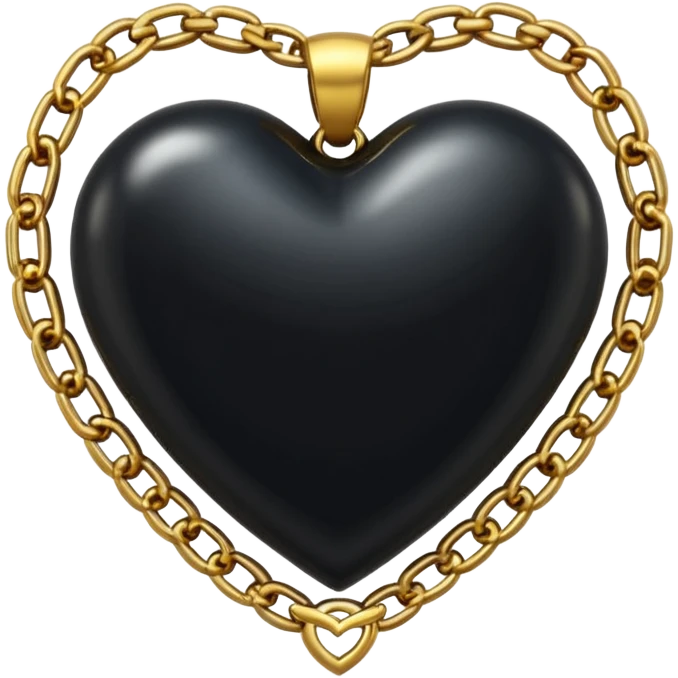 Black heart with golden chain emoji