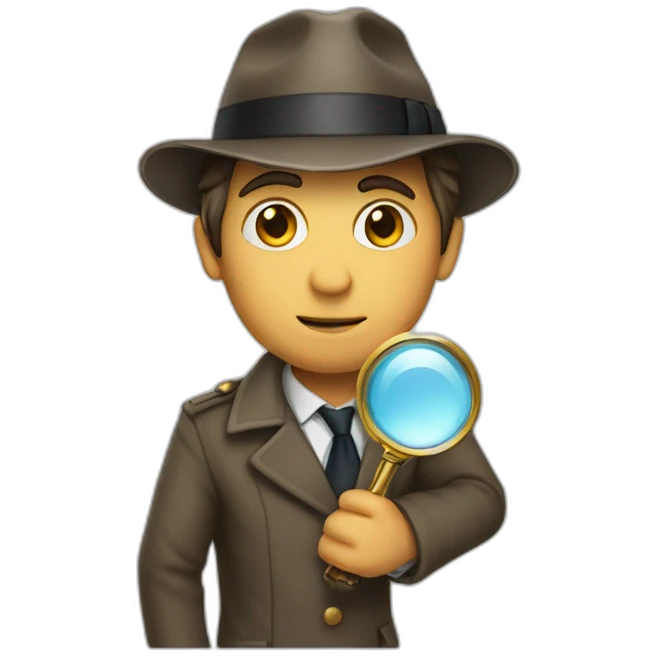 a detective holding a looking glass emoji