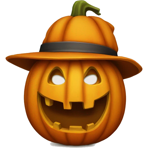 Pumpkin with hat emoji