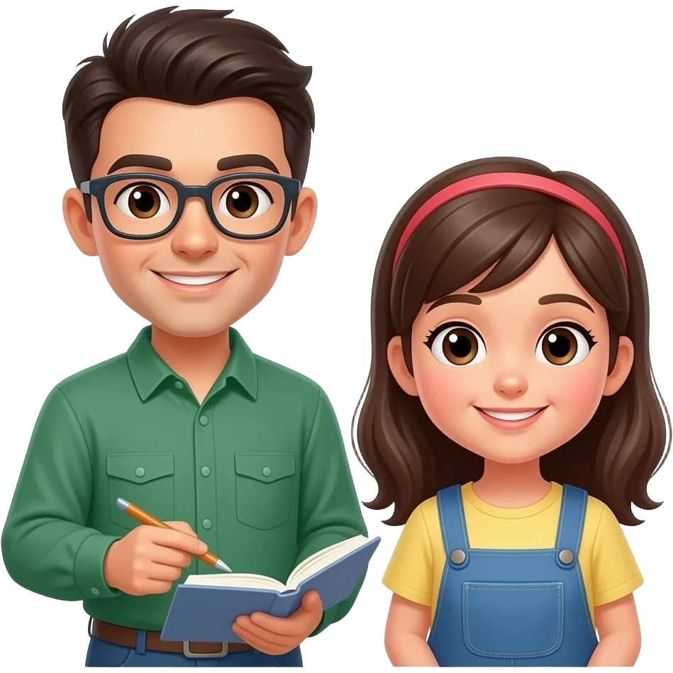 Nachhilfeunterricht von Schüler für jüngere Schülerin emoji