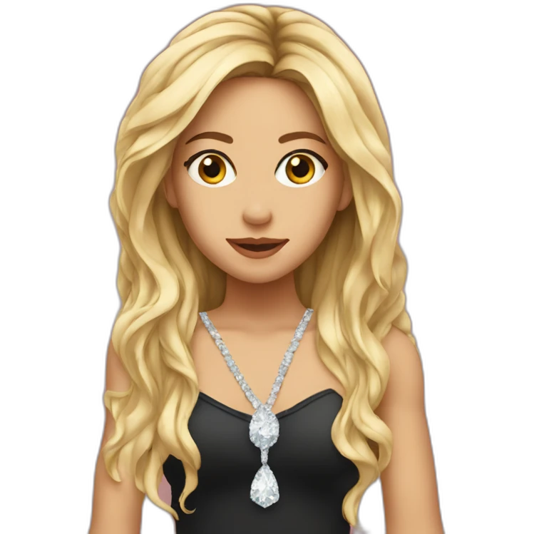Shakira with diamond tears in her face emoji