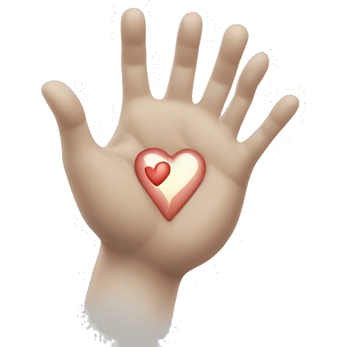 white hands showing heart emoji