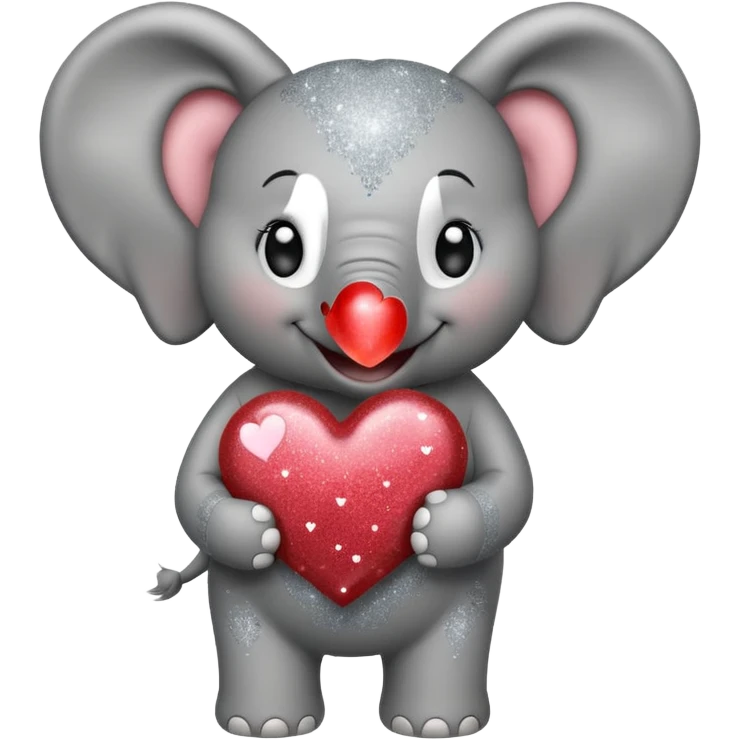 Elephant with glitter heart  emoji