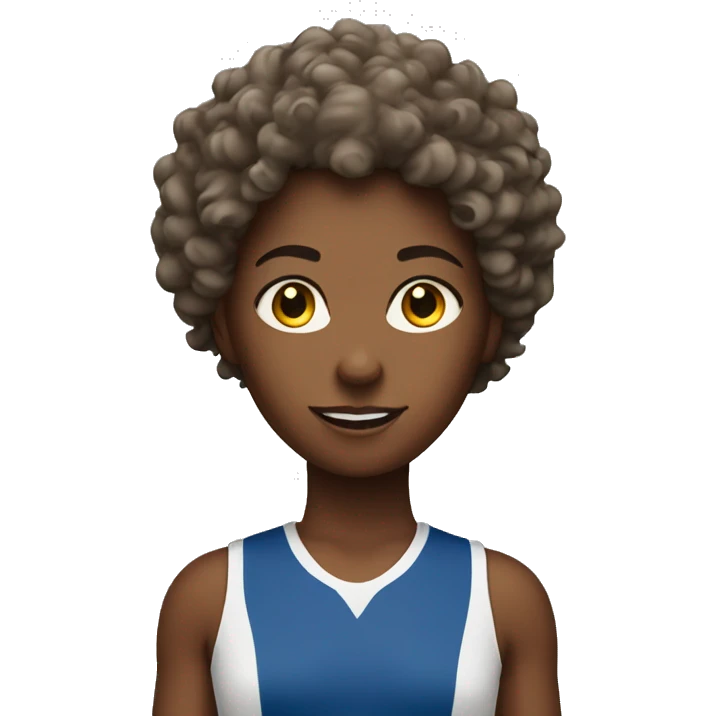 Runner girl with curly hair emoji