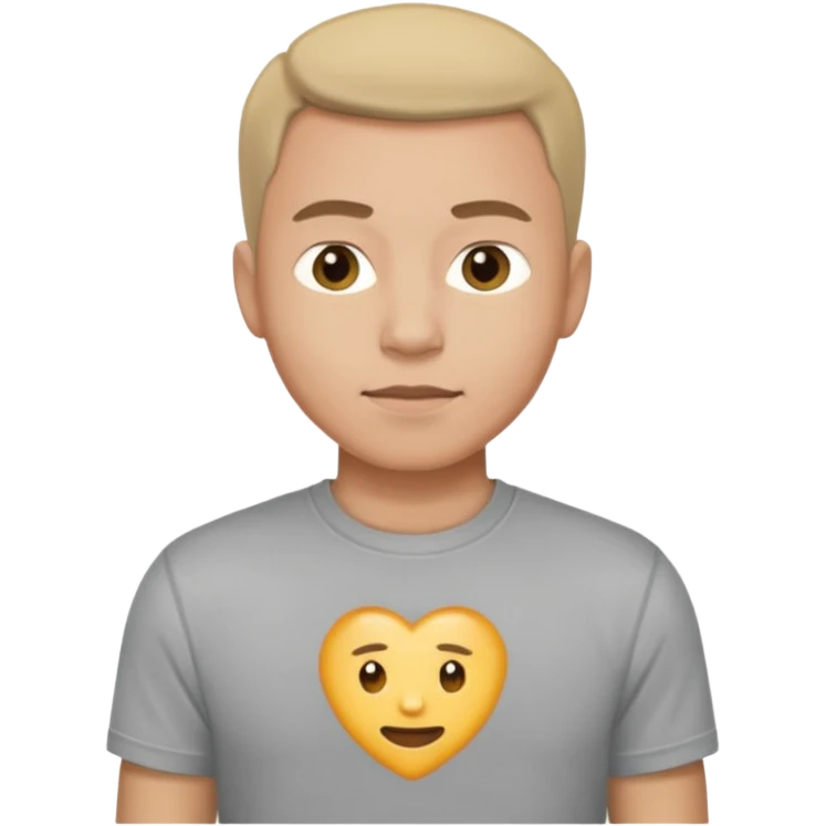 A man, shot from the center of his chest, but wearing a T-shirt, light skin tone emoji