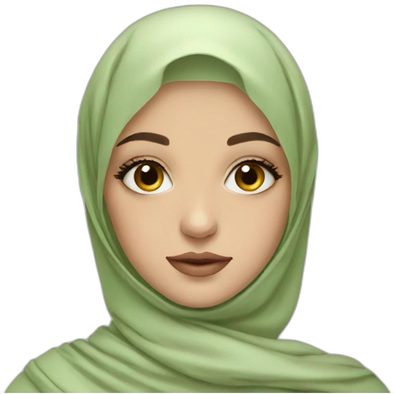 Ukrainian girl in hijab with makeup emoji