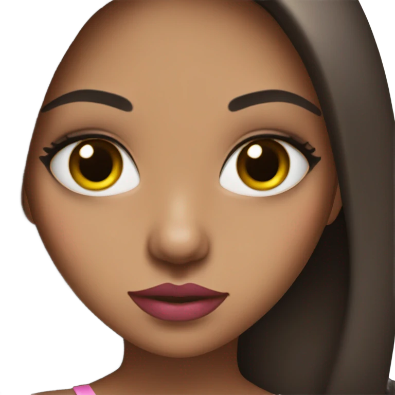Pretty Brunette girl with pink lips and pretty eyes  emoji