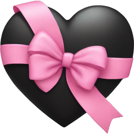 black heart with pink bow emoji