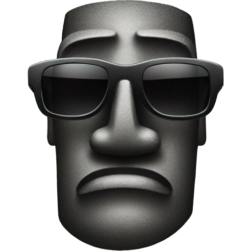 a moai whit Face With Sunglasses emoji