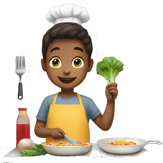 kid is making dinner for whole family  emoji