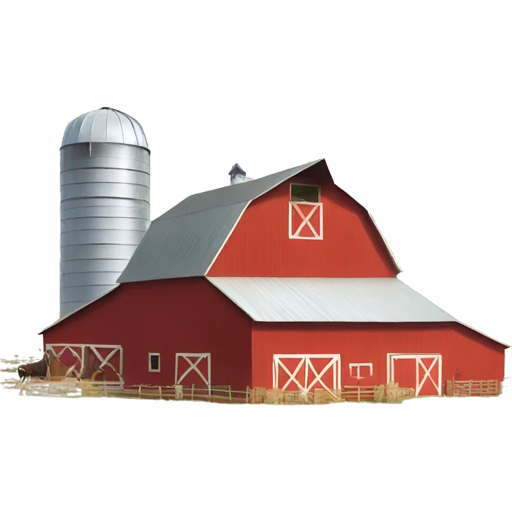 Farm with red barn emoji