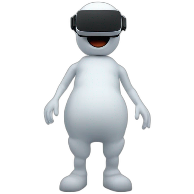 Snowman in vr headset, full body emoji