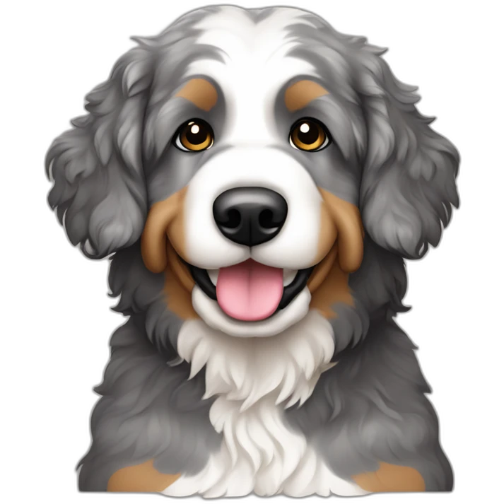 mini merle colored bernedoodle emoji
