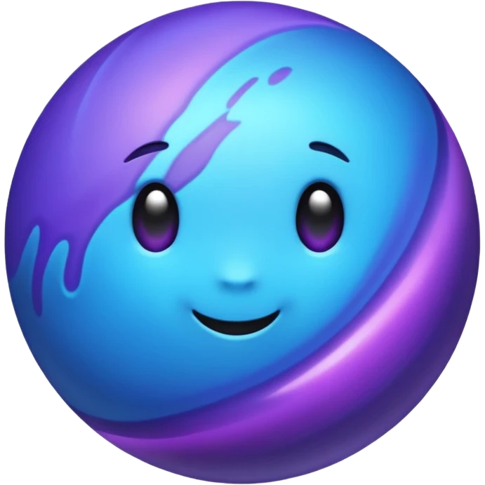 Blue and purple planet  emoji