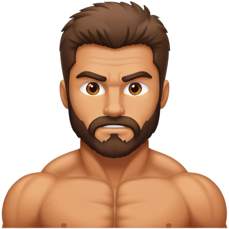 Makes muscular hairy man emoji