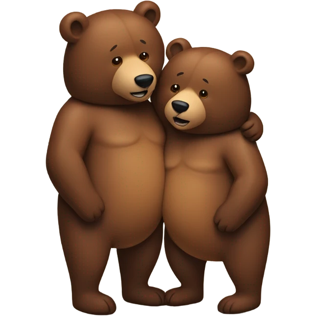 Two brown bears hugging  emoji