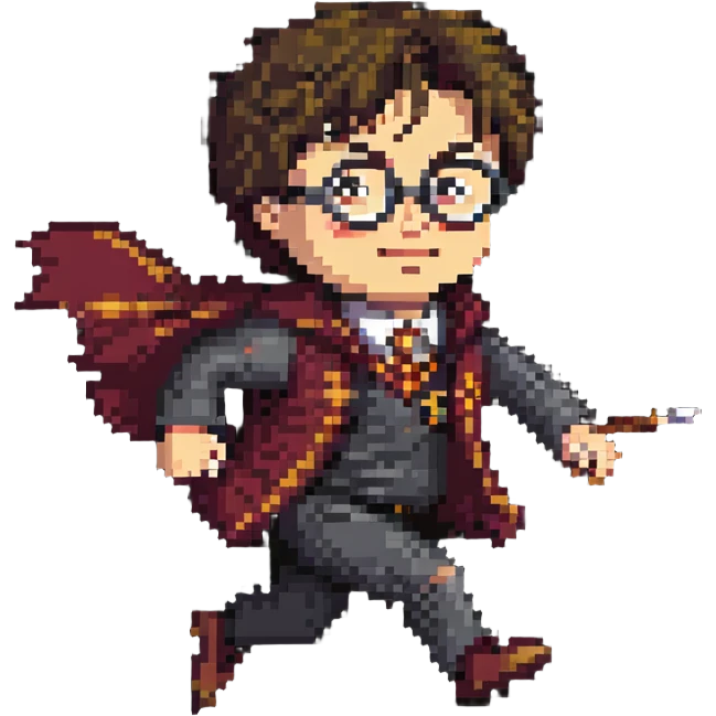 Harry Potter running urgently without any wand emoji