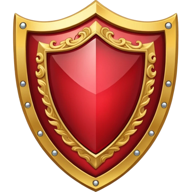 golden shield with ruby emoji