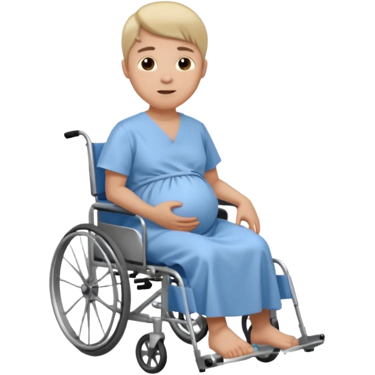 Wheel chair pregnant man without other persons emoji