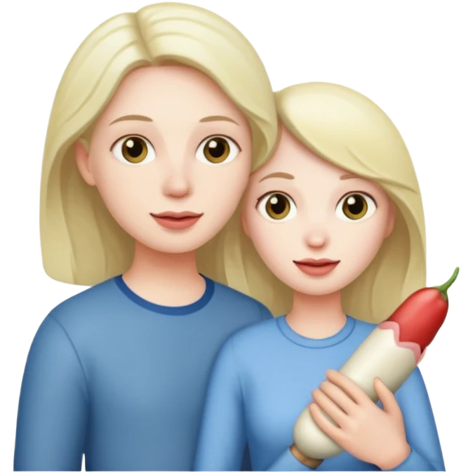 Woman holding husbands penis emoji