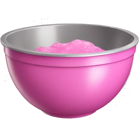 Realistic bubbleguml pink mixing bowl emoji