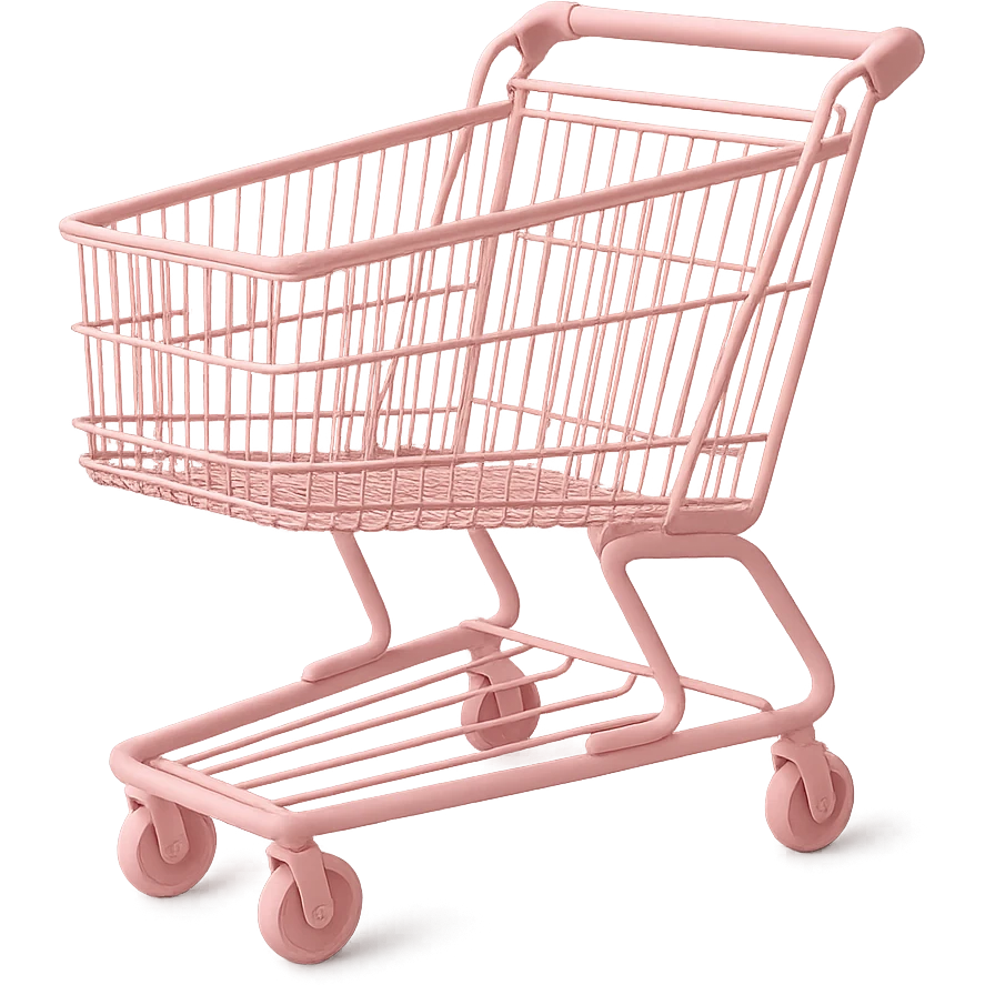 pink shopping cart, variation 3 emoji