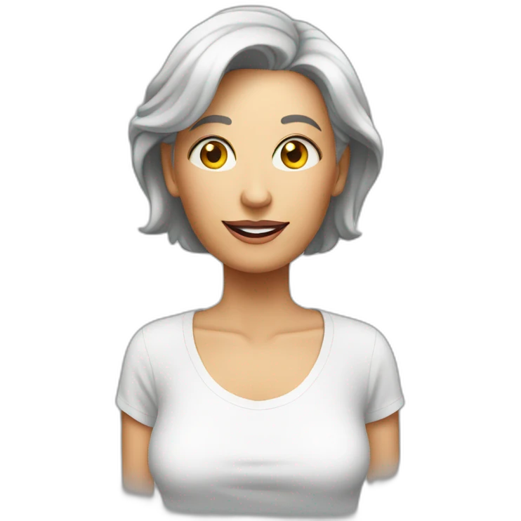 mature female semi wearing completely transparent t-shirt emoji