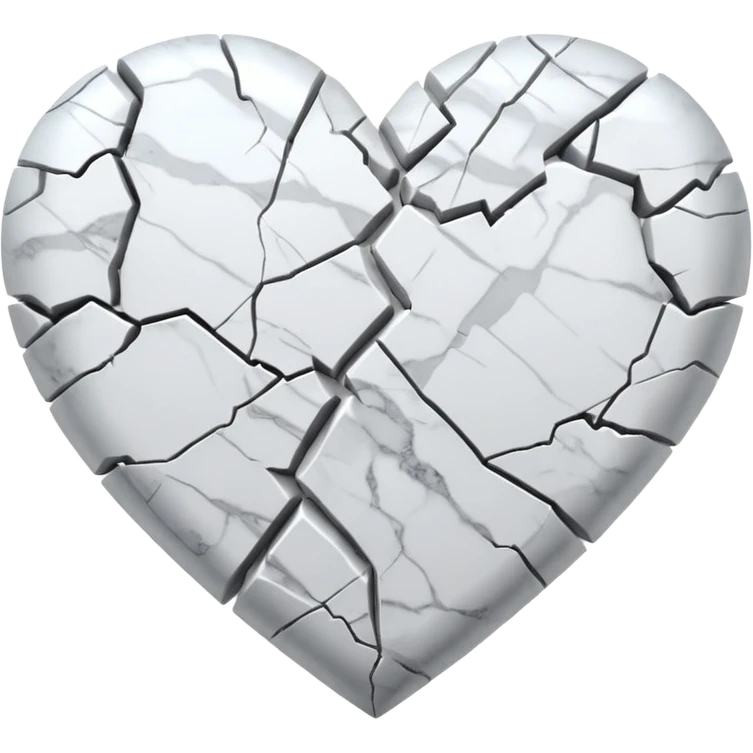 white broken marble heart emoji