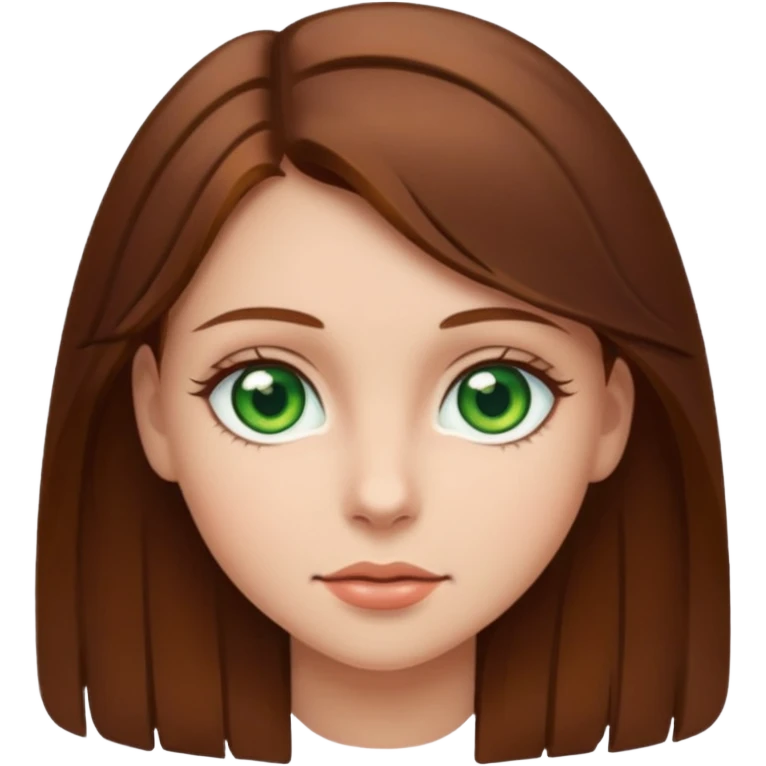 girl brown hair green eyes emoji