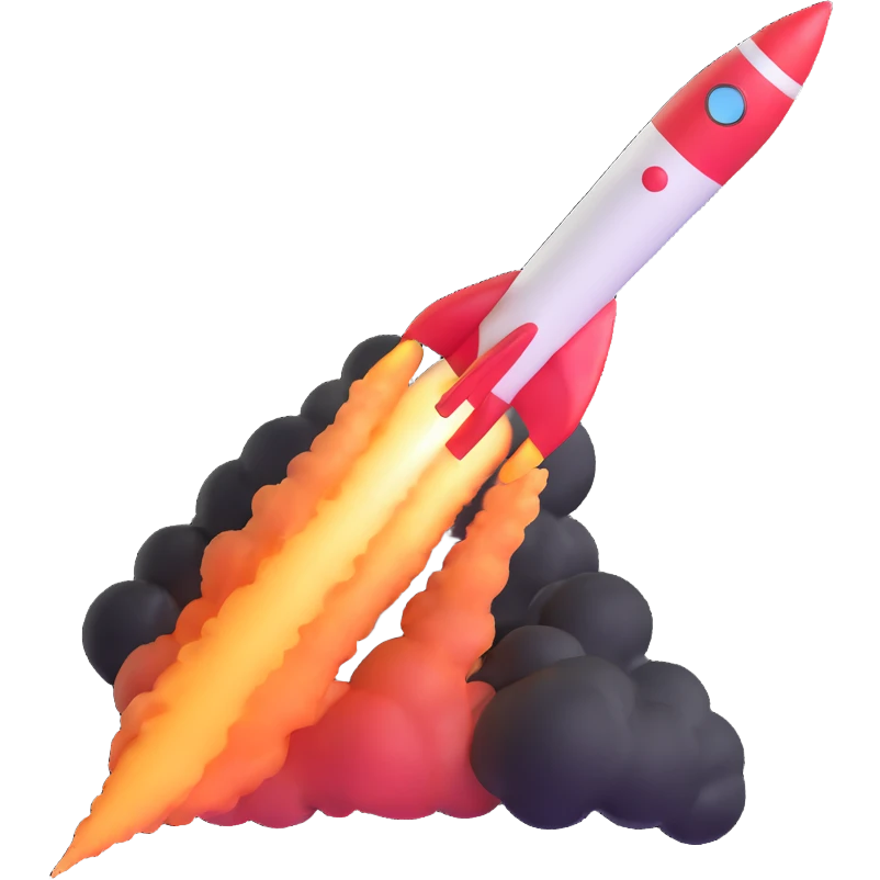 fast rocket with speed trail emoji
