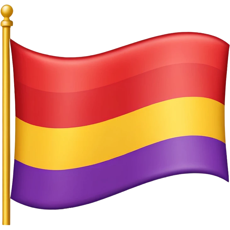 Bandera con tres franjas, la de arriba roja, la del medio amarilla y la de abajo morada emoji