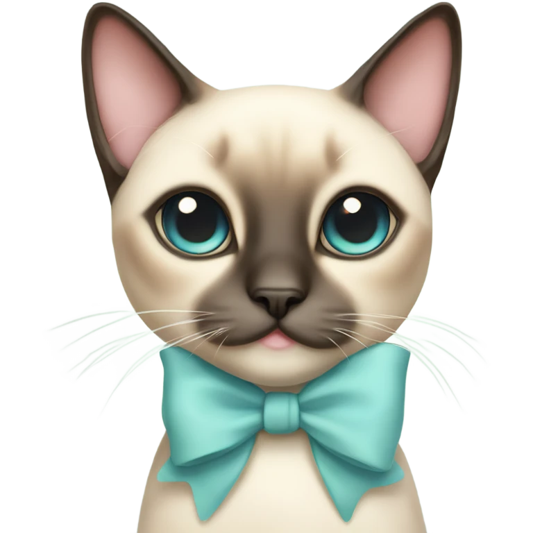 A cute Siamese cat with a bow on top and everything is done in soft pastel colors emoji